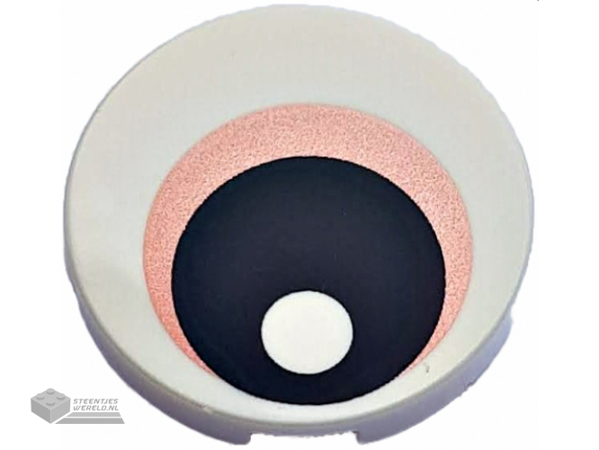 14769pb265 – Tile, Round 2 x 2 with Bottom Stud Holder with Eye with Copper Iris and Black Pupil Pattern