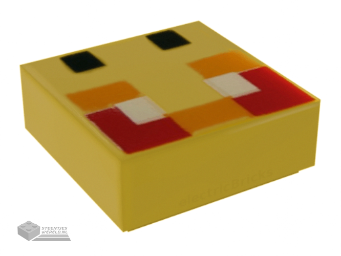 3070bpb200 – Tile 1 x 1 with Groove with Angry Bee Eyes Minecraft Pixelated Pattern