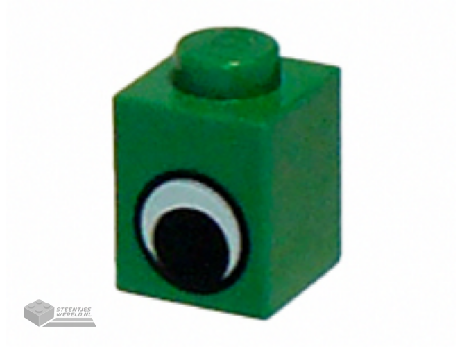 3005pe1 - Steen 1 x 1 met oog Simple zwart en White opdruk