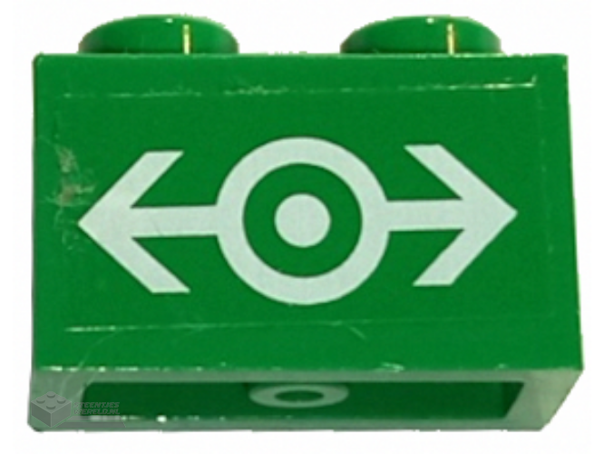 3004pb092 - Brick 1 x 2 with White Train Logo Large Pattern (Sticker) - Sets 4511 / 10158