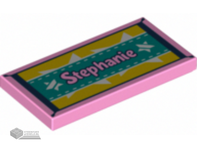 87079pb0601 – Tile 2 x 4 with 'Stephanie' and Beach Towel Pattern