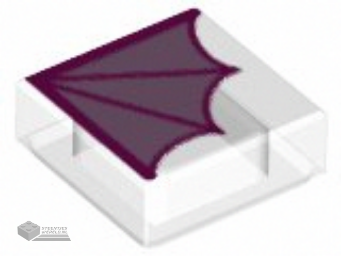 3070bpb223 – Tile 1 x 1 with Groove with Magenta Dragon Wing Pattern