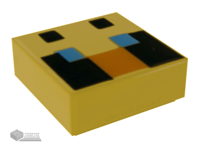 3070bpb201 – Tile 1 x 1 with Groove with Passive Bee Eyes Minecraft Pixelated Pattern
