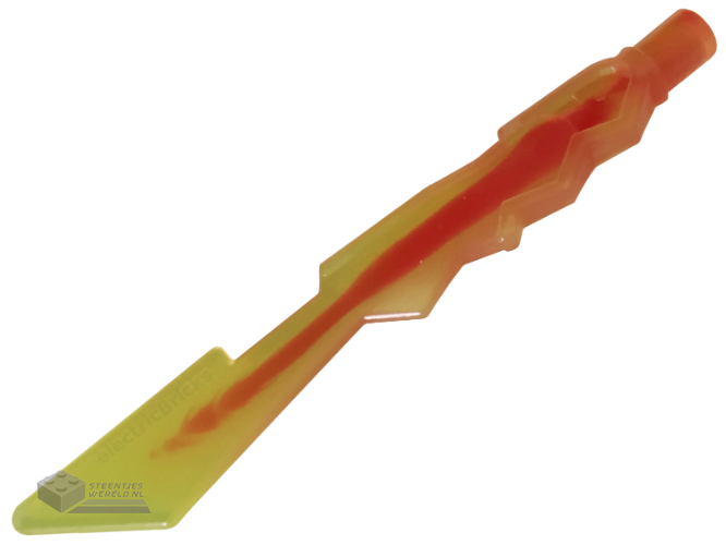 11439pb03 – Minifigure, Weapon Sword, Jagged Edges with Marbled Trans-Red Pattern