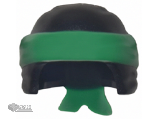 24496pb07 - Minifigure, Headgear Ninjago Wrap Type 3 with Molded Green Bandana and Knot Pattern