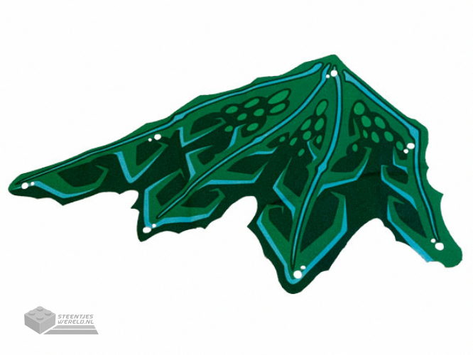 bb1250 – Cloth Wing Dragon Right, Medium Azure Ribs, Lime and Dark Green Scales Pattern