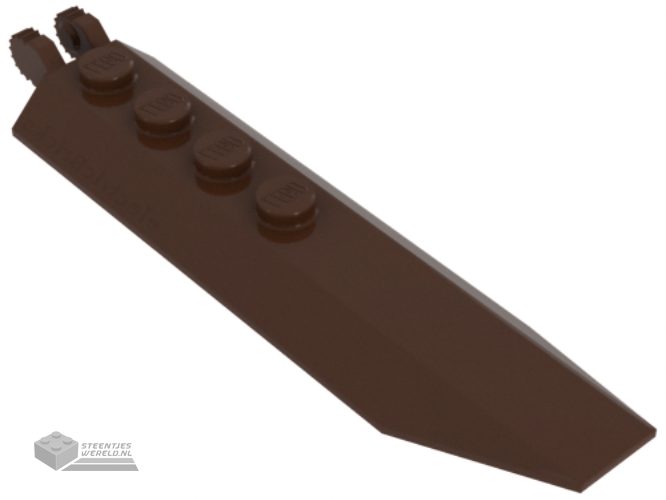 30407 - Scharnier Plaat 1 x 8 met Angled zijkant Extensions, 9 Teeth en afgeronde Plaat Underside
