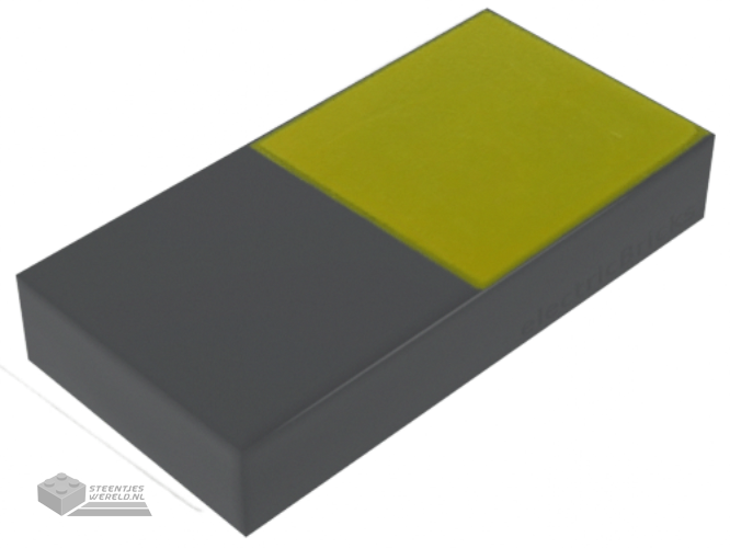 3069bpb0957 – Tile 1 x 2 with Groove with Yellow Square Pattern