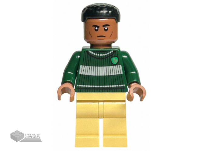 hp401 – Blaise Zabini – Dark Green Slytherin Quidditch Sweater, Tan Legs