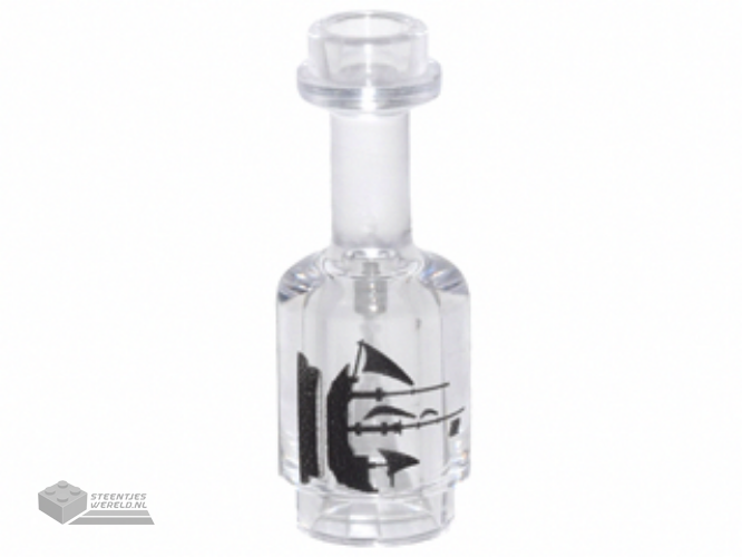 95228pb04 – Minifigure, Utensil Bottle with Black Sailing Ship on Pedestal Pattern