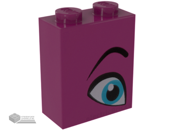 3245cpb094 – Brick 1 x 2 x 2 with Inside Stud Holder with Medium Azure Eye and Black Eyebrow Pattern Model Right Side (Queen Watevra Wa’Nabi)