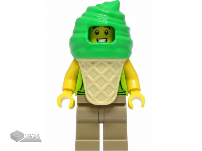 cty1389 – Ice Cream Vendor – Male, Lime Hoodie, Bright Green Ice Cream Suit