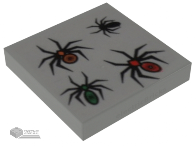 3068bpb0005 – Tile 2 x 2 with Groove with 4 Spiders Pattern
