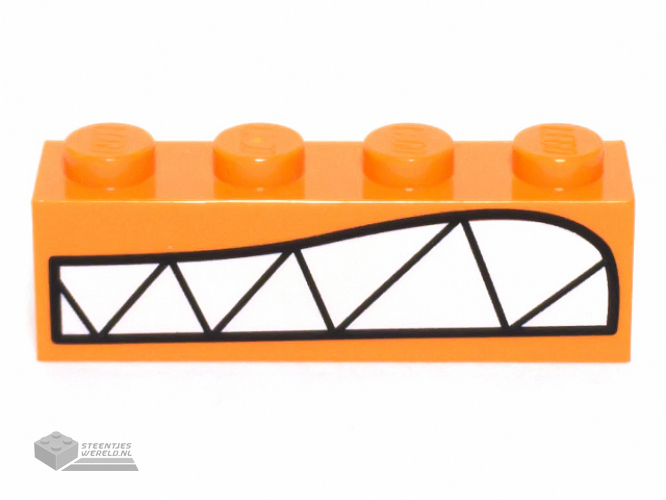 3010pb262 - Brick 1 x 4 with Bared Teeth Pattern (Queen Watevra Wa'Nabi Mouth)