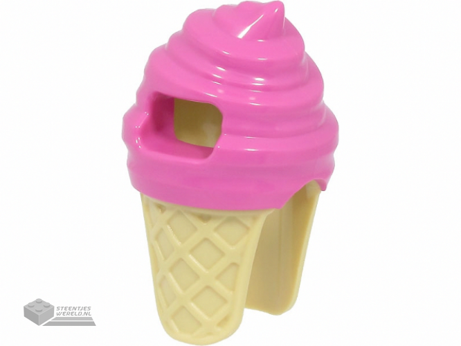 80678pb01 – Minifigure, Headgear Head Cover, Costume Ice Cream with Molded Tan Cone Pattern