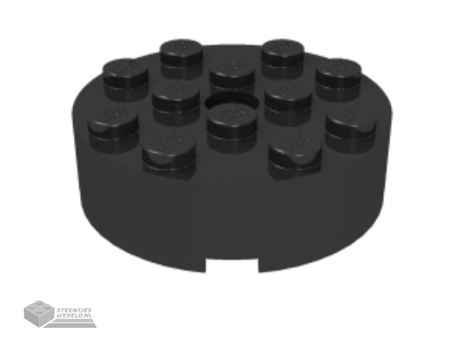 87081 – Steen, rond 4 x 4 met gat
