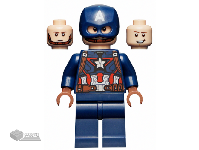 sh736 – Captain America – Dark Blue Suit, Reddish Brown Hands, Helmet