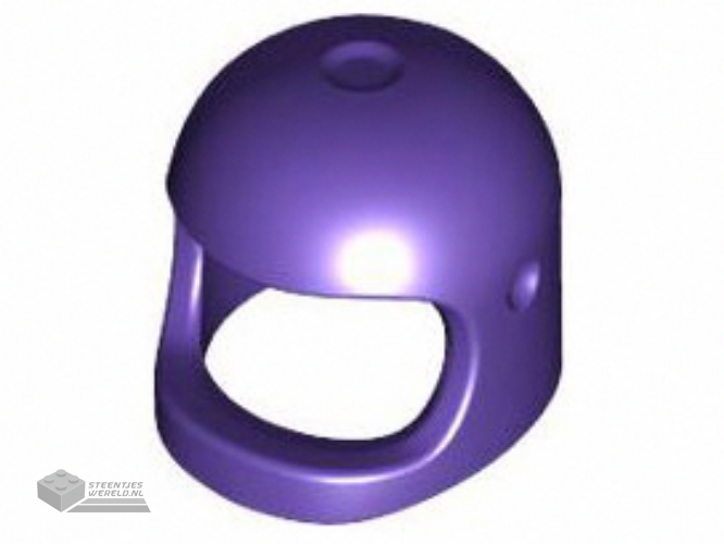 50665 – Minifigure, hoofddeksel Helmet Space / Town met dikke kin Strap – met Visor Dimples (Reissue met bovenkant Dimple)