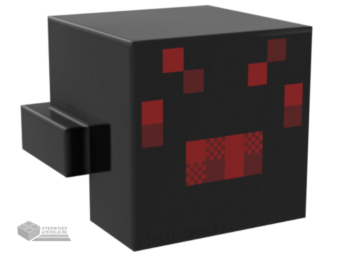 19727pb001 – Creature Head Pixelated with Red and Dark Red Face Pattern (Minecraft Spider)