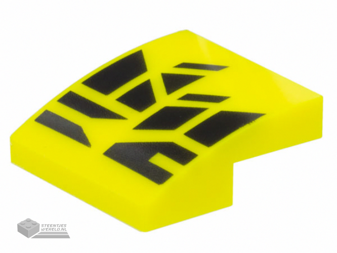 15068pb439 - Slope, Curved 2 x 2 x 2/3 with Black Geometric Shapes Design Pattern