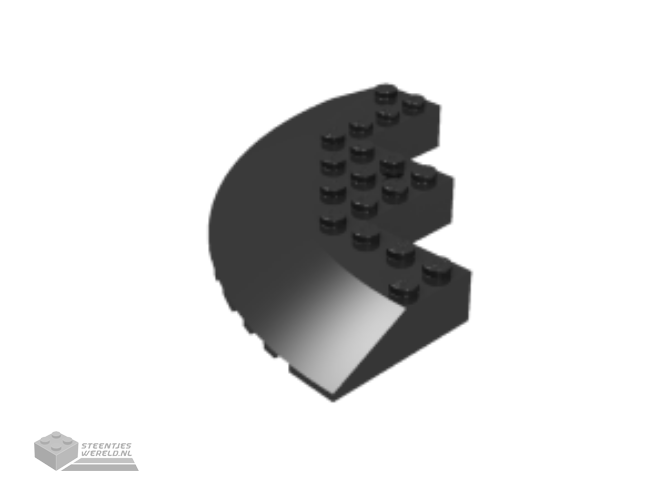 58846 – Steen, ronde hoek 10 x 10 met Dakpan 33 rand, Technic as gat, schuine rand uitsnede
