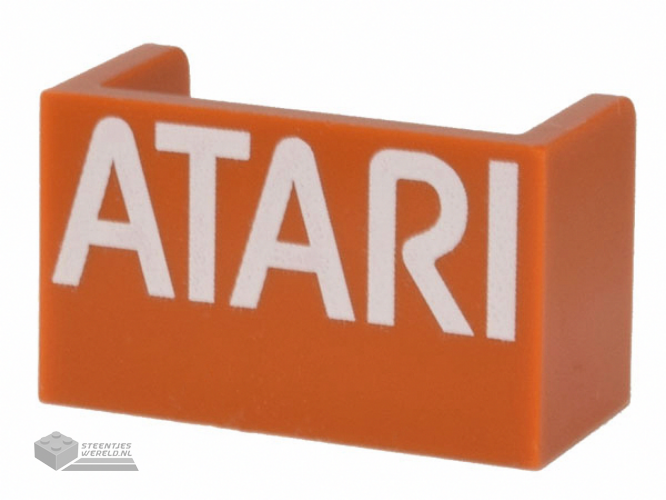 23969pb008 – Panel 1 x 2 x 1 with Rounded Corners and 2 Sides with White 'ATARI' Pattern