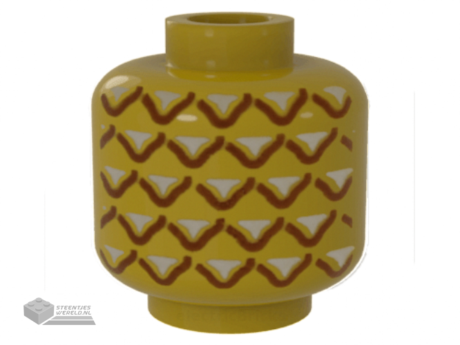 3626cpb1018 – Minifigure, Head without Face Pineapple Pattern – Hollow Stud