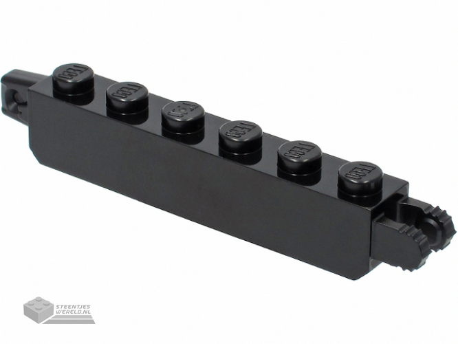 53914 - Hinge Brick 1 x 6 Locking met 1 Finger Vertical End en 2 Fingers Vertical End, 7 Teeth