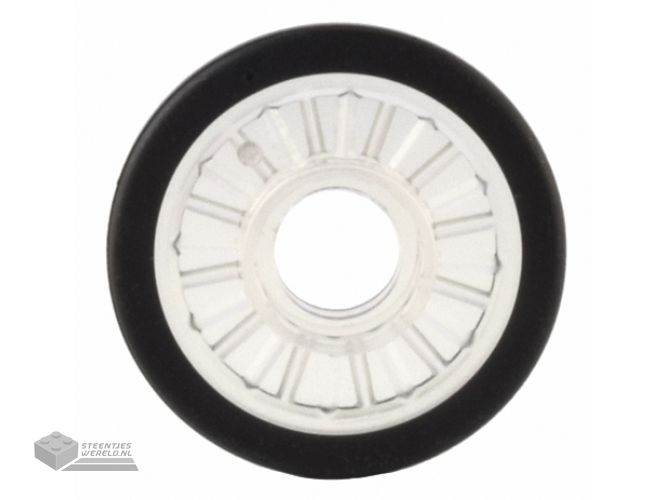 80441pb01 – Wheel Wheelchair with Technic Pin Hole with Molded Black Hard Rubber Tire Pattern