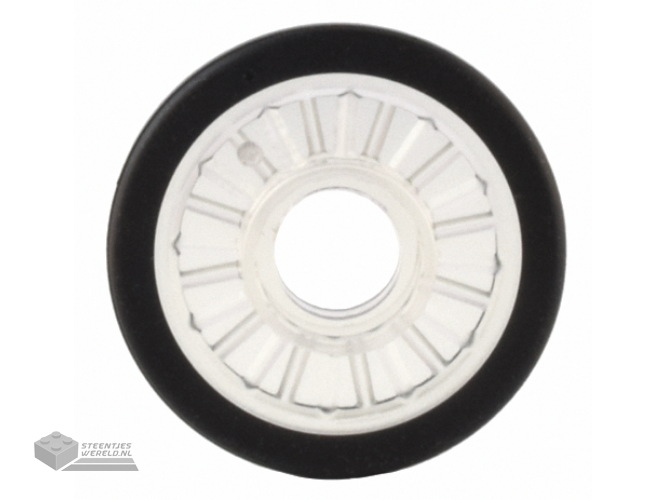 80441pb01 - Wheel Wheelchair with Technic Pin Hole with Molded Black Hard Rubber Tire Pattern