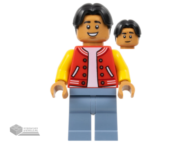 sh893 – Ned Leeds – Red and Yellow Letter Jacket, Sand Blue Legs
