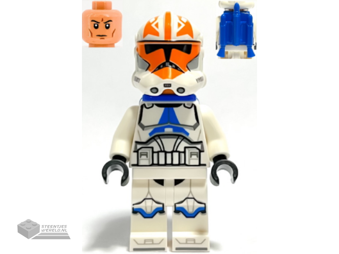 sw1276 – Clone Trooper, 501st Legion, 332nd Company (Phase 2) – Helmet with Holes and Togruta Markings, Blue Jet Pack