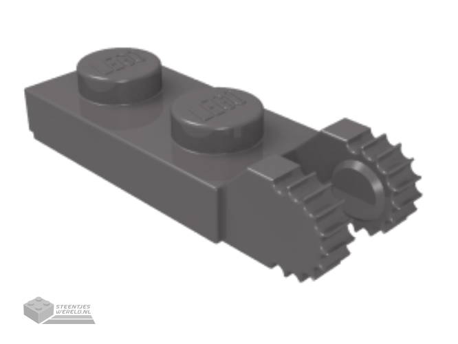 44302 – Scharnier Plaat 1 x 2 Locking met 2 Fingers op uiteinde (Undetermined Type)