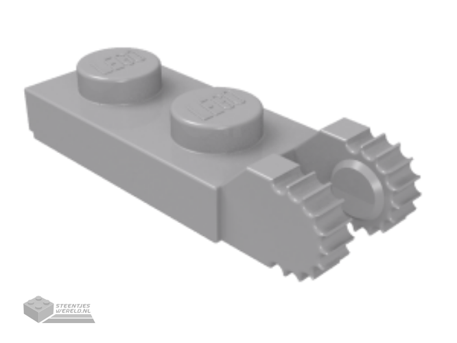 44302 – Scharnier Plaat 1 x 2 Locking met 2 Fingers op uiteinde (Undetermined Type)