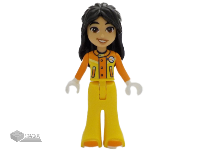 frnd661 – Friends Liann – Orange and Yellow Ski Suit / Jacket, Trousers Bell-Bottoms, Orange Shoes