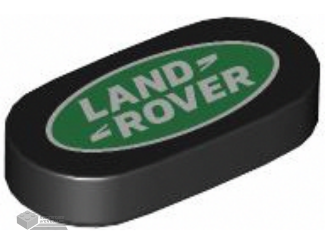 1126pb002 – Tile, Round 1 x 2 Oval with Land Rover Logo Pattern