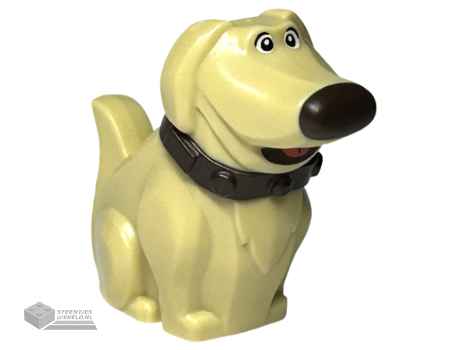 101660pb01 – Dog, Golden Retriever Dug with Molded Dark Brown Collar and Nose and Printed Eyes and Mouth Pattern