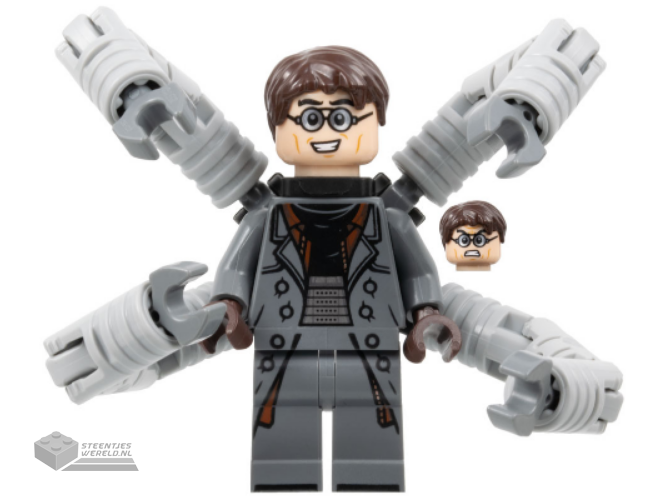 sh890 – Dr. Octopus (Otto Octavius) / Doc Ock – Dark Bluish Gray Outfit, Mechanical Arms