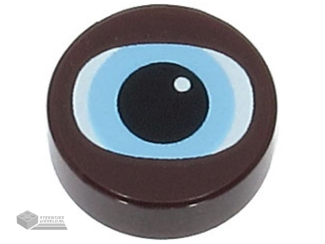 98138pb394 – Tile, Round 1 x 1 with White and Bright Light Blue Chewbacca Eye with Black Pupil Pattern