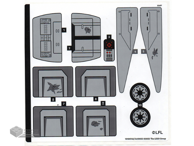 75337stk01 – Sticker Sheet for Set 75337 – (10100763/6410025)