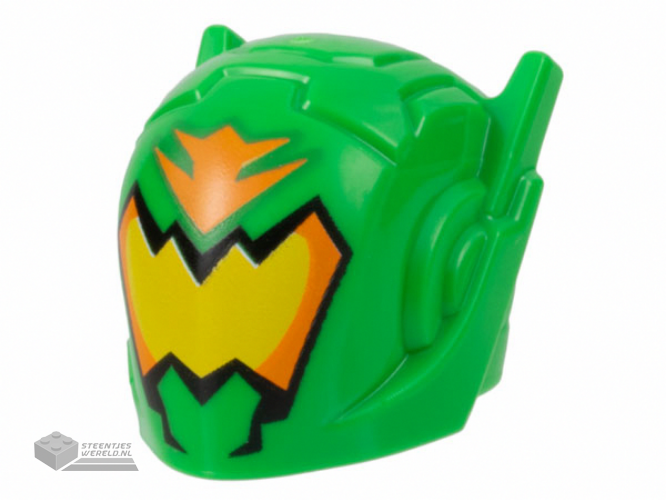 46534pb06 – Minifigure, Headgear Helmet with Ear Antennas with Orange and Yellow Visor Pattern