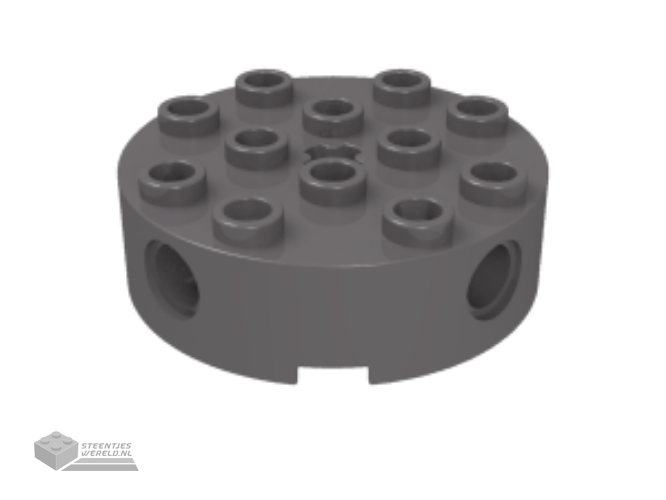 6222 – Steen, rond 4 x 4 met 4 zijkant pin gaten en middenstuk Technic as gat
