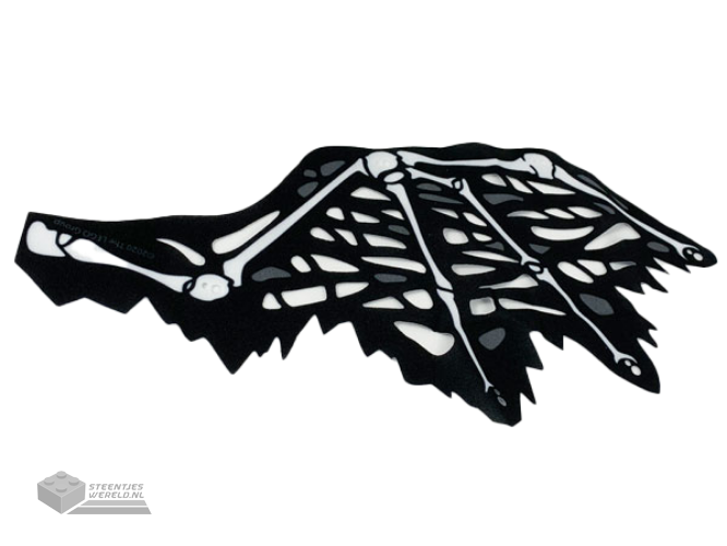 69658 – Cloth Wing Dragon Right, Tattered with Bones, Black Skin, and Dark Bluish Gray Spots Pattern
