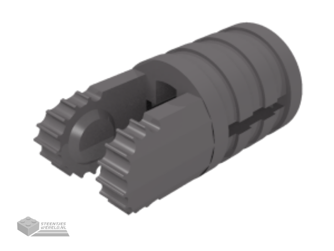 30553 – Scharnier Cylinder 1 x 2 Locking met 2 Fingers, 9 Teeth en Technic as gat op uiteindes met gleuven