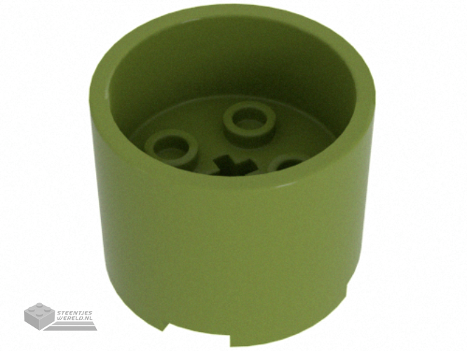 73111 – Steen, rond 3 x 3 x 2 met verdiept middenstuk en Technic as gat