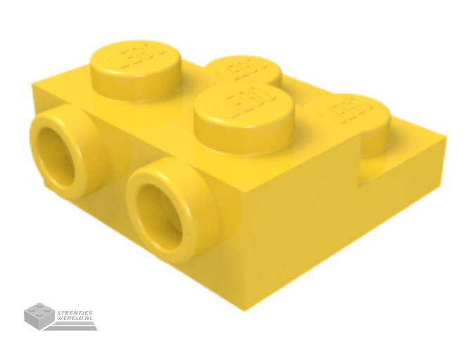 99206 – Plaat, aangepast 2 x 2 x 2/3 met 2 noppen op zijkant