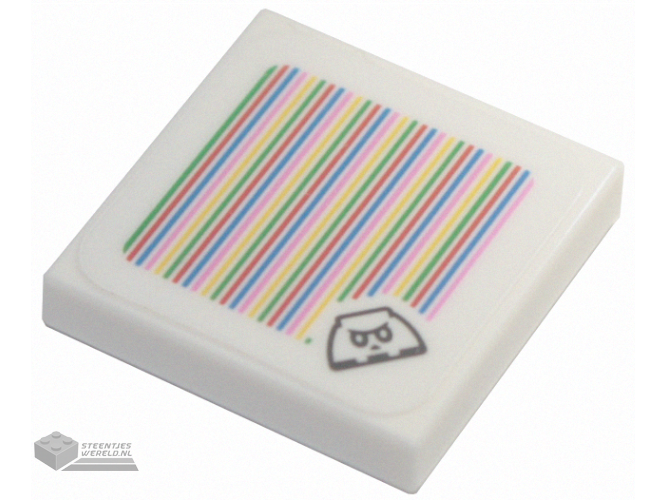 3068pb1505 - Tile 2 x 2 with Super Mario Scanner Code Bone Goomba Pattern (Sticker) - Sets 71386 / 71387 / 71423