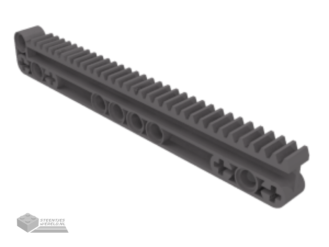18942 – Technic, tandwiel Rack 1 x 14 x 2 met Technic as en pin gaten