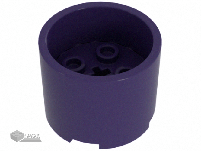 73111 – Steen, rond 3 x 3 x 2 met verdiept middenstuk en Technic as gat