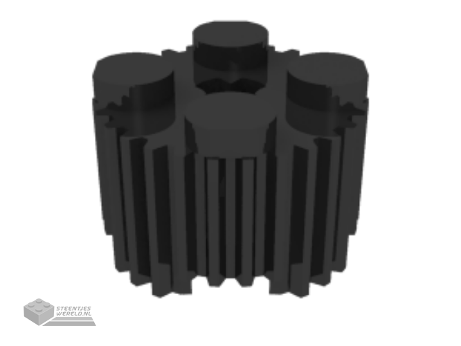 92947 – Steen, rond 2 x 2 met Technic as gat en rooster / Fluted Profile